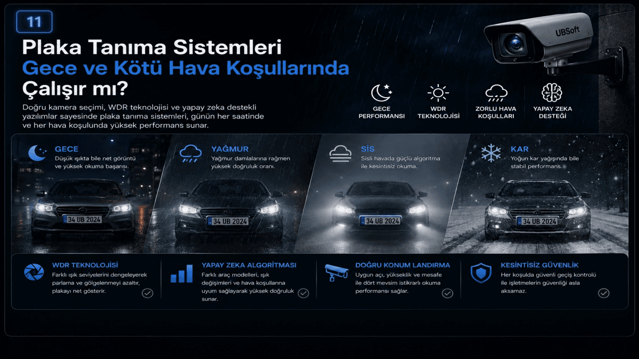 Plaka Tanıma Sistemleri Gece ve Kötü Hava Koşullarında Çalışır mı?